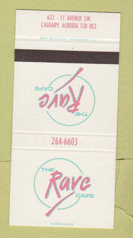 Matchbook Cover - Rave Cafe Calgary AB SAMPLE 30 Strike