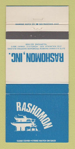 Matchbook Cover - Rashomon Inc Restaurant Honolulu Hawaii 30 Strike