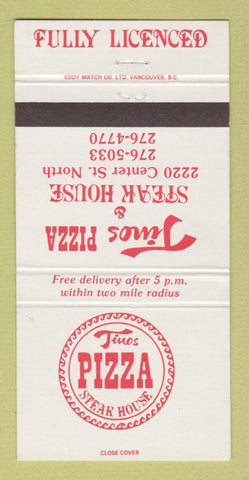Matchbook Cover - Tinos Pizza Steak House 30 Strike