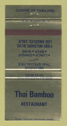 Matchbook Cover - Thai Bamboo Restaurant Los Angeles CA 30 Strike