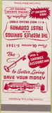 Matchbook Cover - People's Savings  and  Trust Hazleton PA 30 Strike