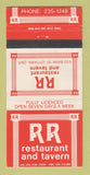 Matchbook Cover - RR Restaurant Tavern Ottawa ON 30 Strike
