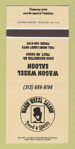 Matchbook Cover - Wagon Wheel Saloon Troy MI 30 Strike