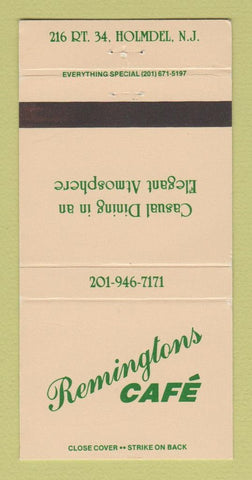 Matchbook Cover - Remingtons Cafe Holmdel NJ 30 Strike