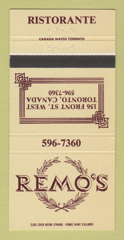 Matchbook Cover - Remo's Ristorante Toronto ON 30 Strike