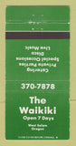 Matchbook Cover - Waikiki Restaurant West Salem OR 30 Strike