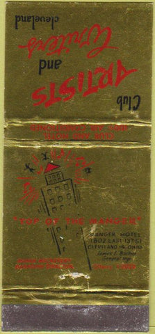 Matchbook Cover - Club Artists  and  Writers Manger Hotel Cleveland OH 30 Strike
