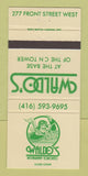 Matchbook Cover - Waldo's Restaurant Toronto ON 30 Strike