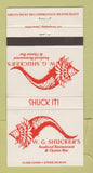 Matchbook Cover - WG Shucker's Restaurant Savannah Hinesville GA 30 Strike
