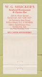 Matchbook Cover - WG Shucker's Restaurant Savannah Hinesville GA 30 Strike