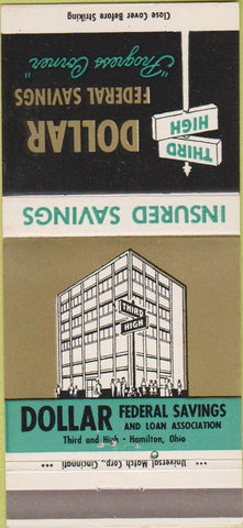 Matchbook Cover - Dollar Federal Savings Bank Hamilton OH 30 Strike