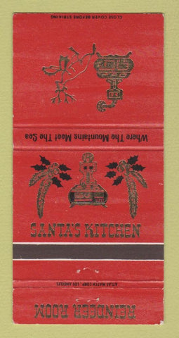 Matchbook Cover - Santa's Kitchen Santa Barbara CA area 30 Strike