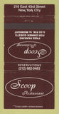 Matchbook Cover - Scoop Restaurant New York City 30 Strike