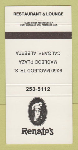 Matchbook Cover - Renato's Restaurant Calgary AB 30 Strike