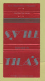 Matchbook Cover - Tila's Restaurant Houston TX 30 Strike