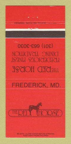 Matchbook Cover - The Red Horse Frederick MD 30 Strike