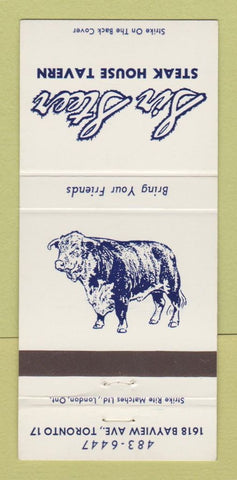 Matchbook Cover - Sir Steer Steak House Tavern Toronto ON 30 Strike