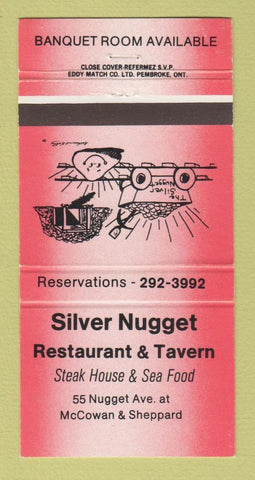 Matchbook Cover - Silver Nugget Restaurant Tavern Scarborough ON 30 Strike