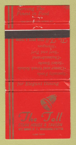 Matchbook Cover - The Toll Steak House Mississauga ON WEAR 30 Strike