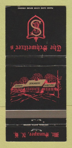 Matchbook Cover - Schweitzer's Restaurant Mount Sunapee NH 30 Strike