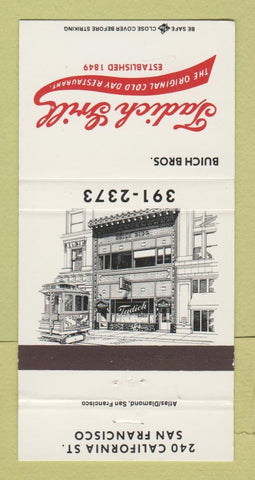 Matchbook Cover - Buich Bros Tadich Grill San Francisco CA 30 Strike