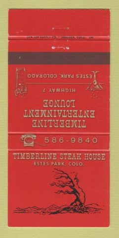 Matchbook Cover - Timberline Steak House Estes Park Colorado 30 Strike