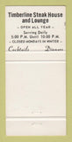 Matchbook Cover - Timberline Steak House Estes Park Colorado 30 Strike