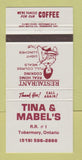 Matchbook Cover - Tina & Mabel's Restaurant Tobermory ON 30 Strike
