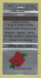 Matchbook Cover - Red Rose Restaurant St Albans VT 30 Strike