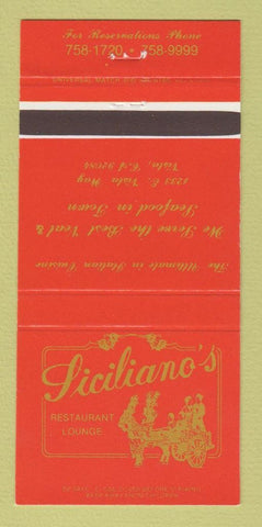 Matchbook Cover - Siciliano's Restaurant Vista CA 30 Strike