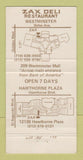 Matchbook Cover - Zax Deli Restaurant Westminster Hawthorne CA 30 Strike