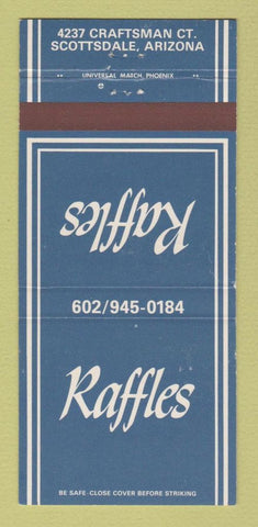 Matchbook Cover - Raffles Restaurant Scottsdale AZ 30 Strike