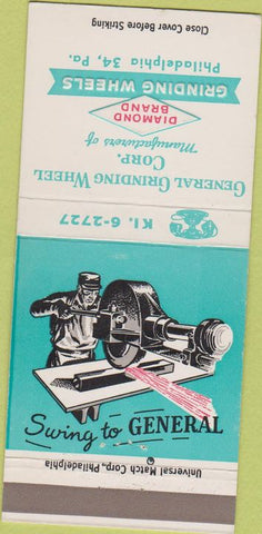 Matchbook Cover - General Grinding Wheel Philadelphia PA 30 Strike