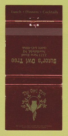 Matchbook Cover - Sutor's Owl Tree Northfield NJ 30 Strike