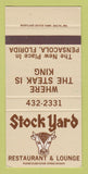 Matchbook Cover - Stock Yard Restaurant Pensacola FL 30 Strike