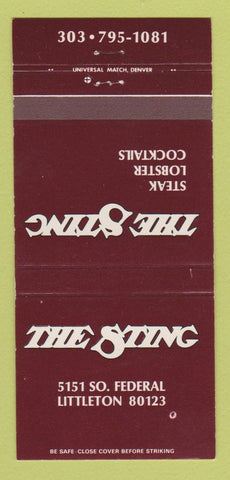 Matchbook Cover - The Sting Restaurant Littleton Colorado 30 Strike