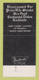 Matchbook Cover - Red Lantern Inn North Hollywood CA 30 Strike