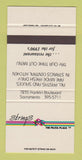 Matchbook Cover - Strings Pasta Restaurant Sacramento CA SAMPLE 30 Strike