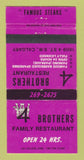 Matchbook Cover - 4 Brothers Restaurant Calgary AB 30 Strike
