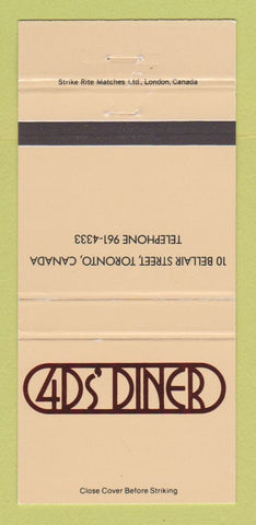 Matchbook Cover - 4D's Diner Toronto ON 30 Strike