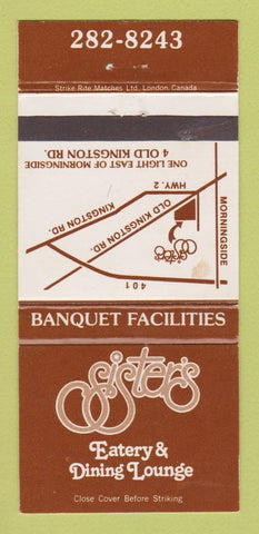 Matchbook Cover - Sister's Restaurant Scarborough ON WEAR 30 Strike