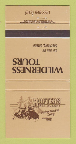 Matchbook Cover - Rafters Restaurant Beachburg ON 30 Strike