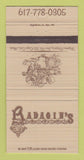 Matchbook Cover - Radagin's Restaurant Hyannis Regency Inn MA 30 Strike