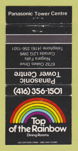 Matchbook Cover - Top of the Rainbow Panasonic Tower Niagara Falls ON 30 Strike