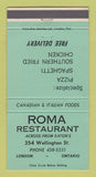 Matchbook Cover - Roma Restaurant London ON 30 Strike