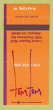Matchbook Cover - Tom Tom Bistro Atlanta GA 30 Strike
