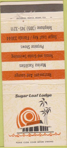 Matchbook Cover - Sugar Loaf Lodge Restaurant Sugar Loaf Key FL 30 Strike