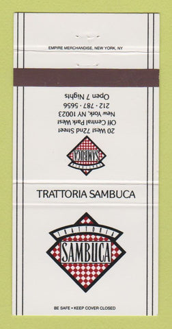 Matchbook Cover - Trattoria Sambuca New York City 30 Strike