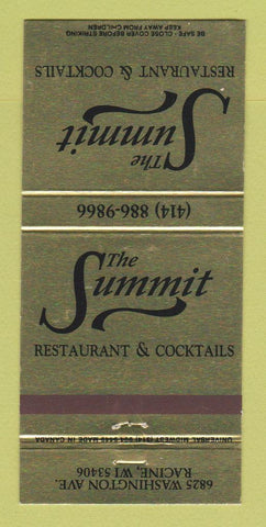 Matchbook Cover - Summit Restaurant Racine WI 30 Strike