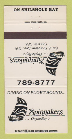 Matchbook Cover - Spinnakers on the Bay Seattle WA 30 Strike